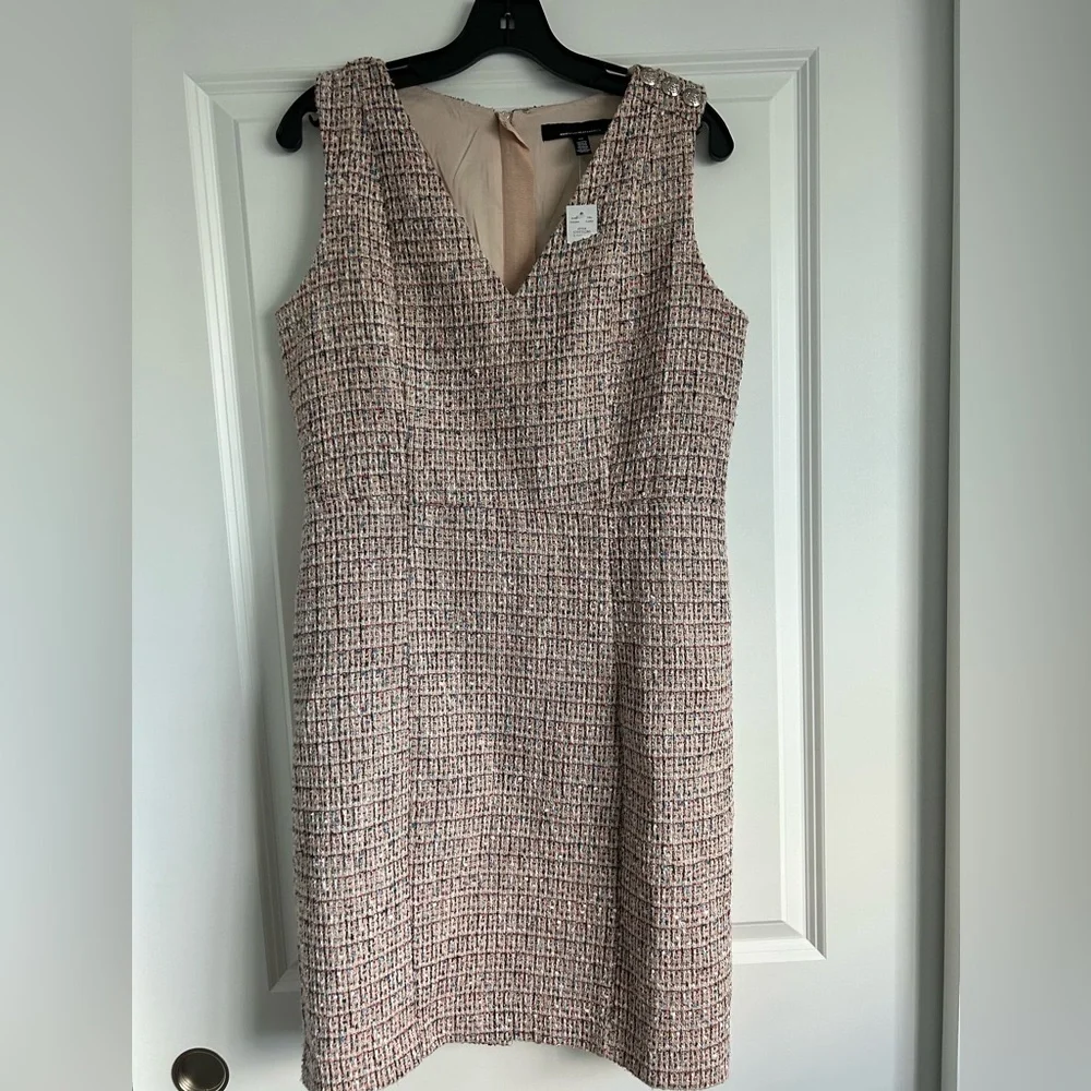 White House Black Market Tweed Sheath Dress size 10 - Picture 3 of 6